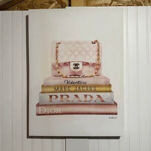Pink Designer Bookstack Wall Art